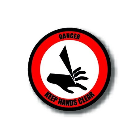 Ergomat 16in CIRCLE SIGNS - Danger Keep Hands Clear DSV-SIGN 256 #1961 -UEN